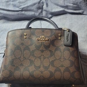 Authentic Coach purse, dark brown with black lettering